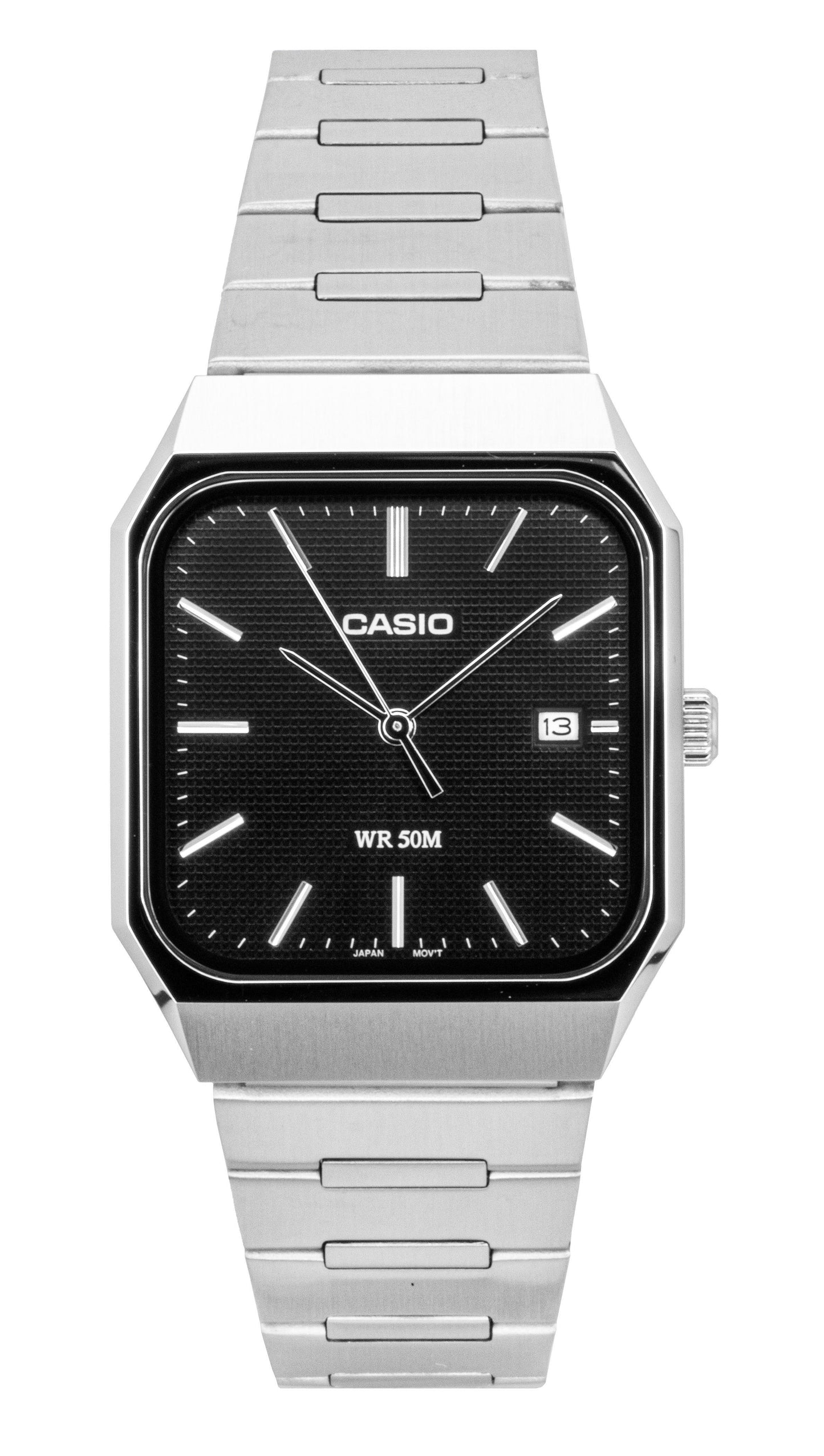 Casio Standard Analog Edelstahl Schwarzes Zifferblatt Quarz MTP-B185D-1AV Herrenuhr