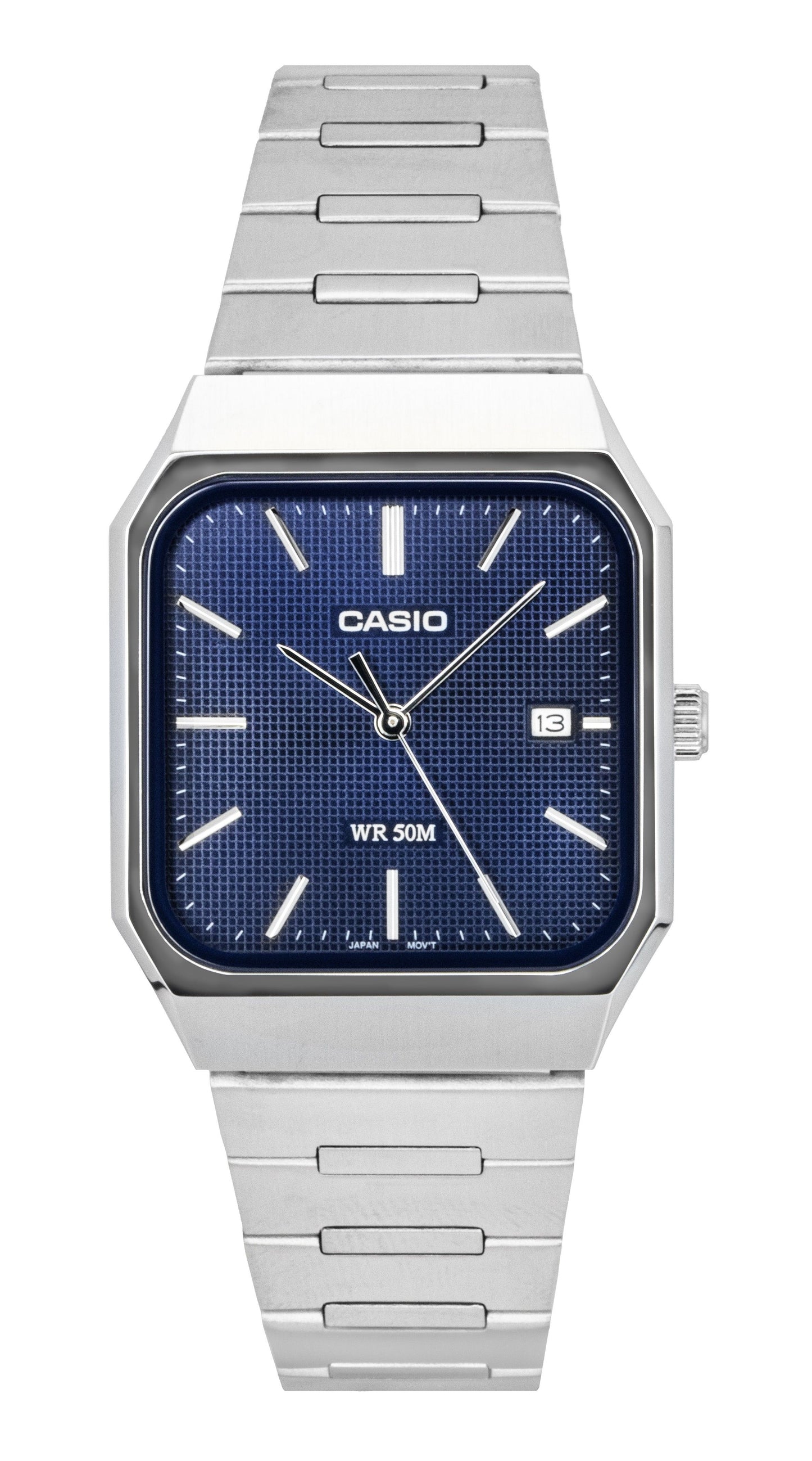 Casio Standard Analog Edelstahl Blaues Zifferblatt Quarz MTP-B185D-2A1V Herrenuhr