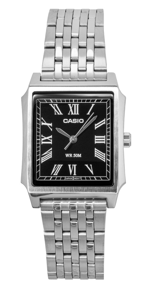 Casio Standard Analog Edelstahl Schwarzes Zifferblatt Quarz MTP-B190D-1BV Herrenuhr