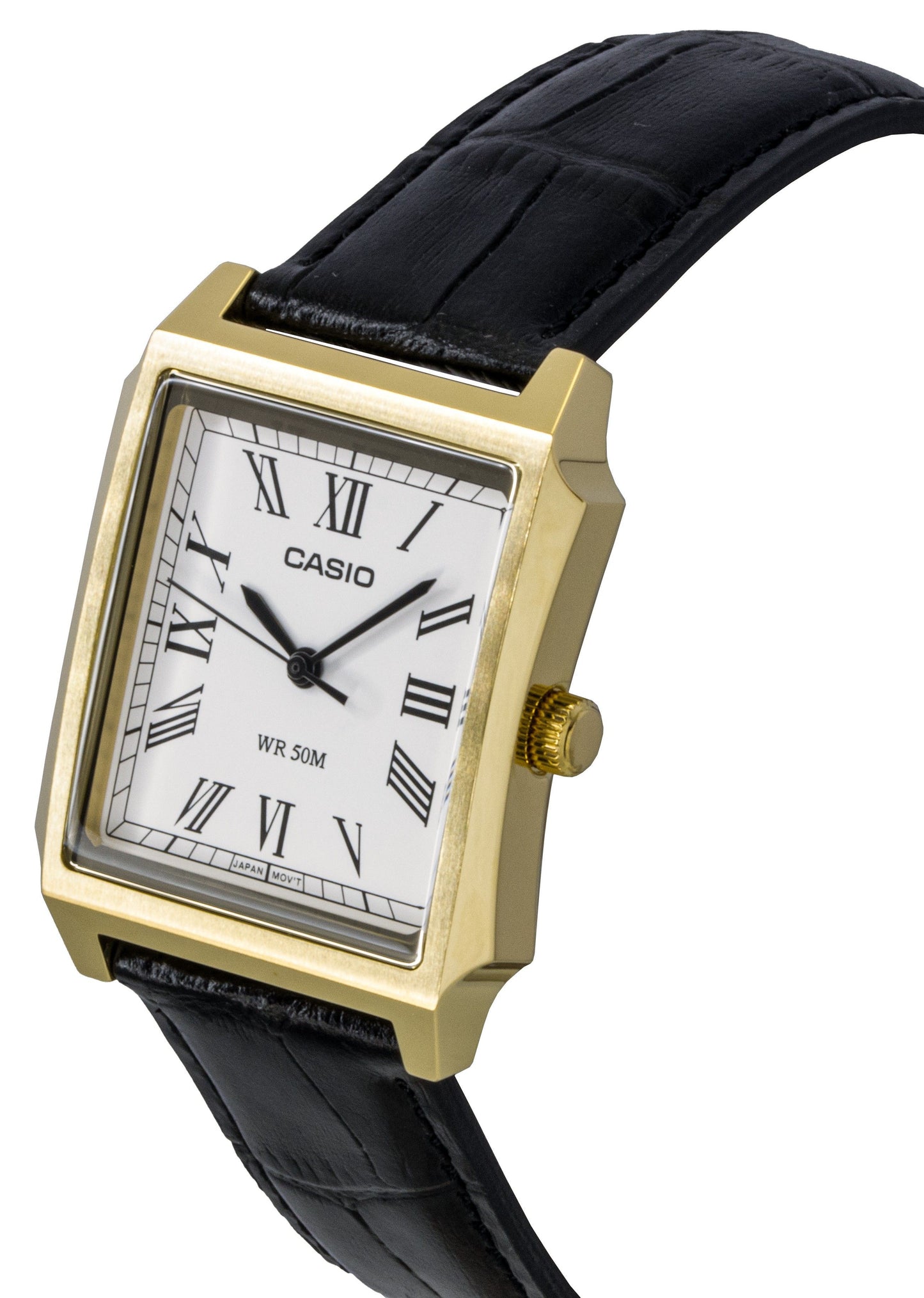 Casio Standard Analog Lederarmband White Dial Quarz MTP-B190GL-7BV Herrenuhr