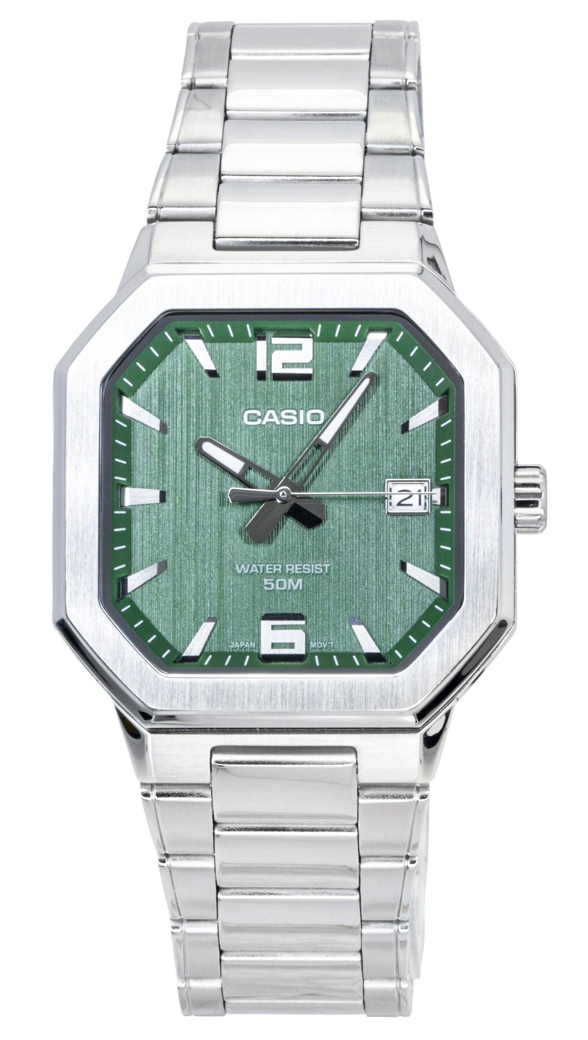 Casio Analog Edelstahl Gr?nes Zifferblatt Quarz MTP-B195D-3AV Herrenuhr