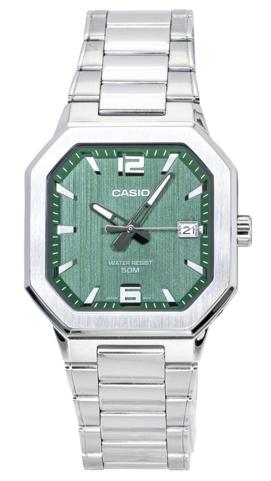 Casio Analog Edelstahl Gr?nes Zifferblatt Quarz MTP-B195D-3AV Herrenuhr
