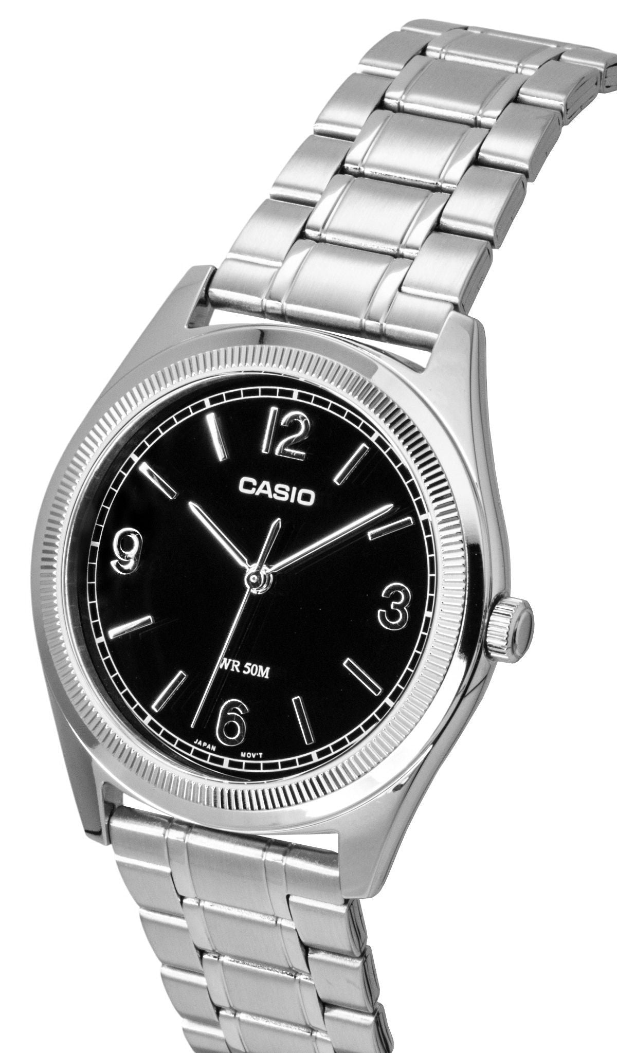 Casio Standard Analog Edelstahl Schwarzes Zifferblatt Quarz MTP-B210D-1AV Herrenuhr