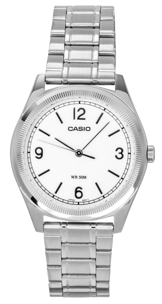 Casio Standard Analog Edelstahl White Dial Quarz MTP-B210D-7AV Herrenuhr