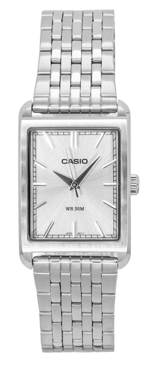 Casio Analog Edelstahl Silberfarbenes Zifferblatt Quarz MTP-B215D-7AV Herrenuhr