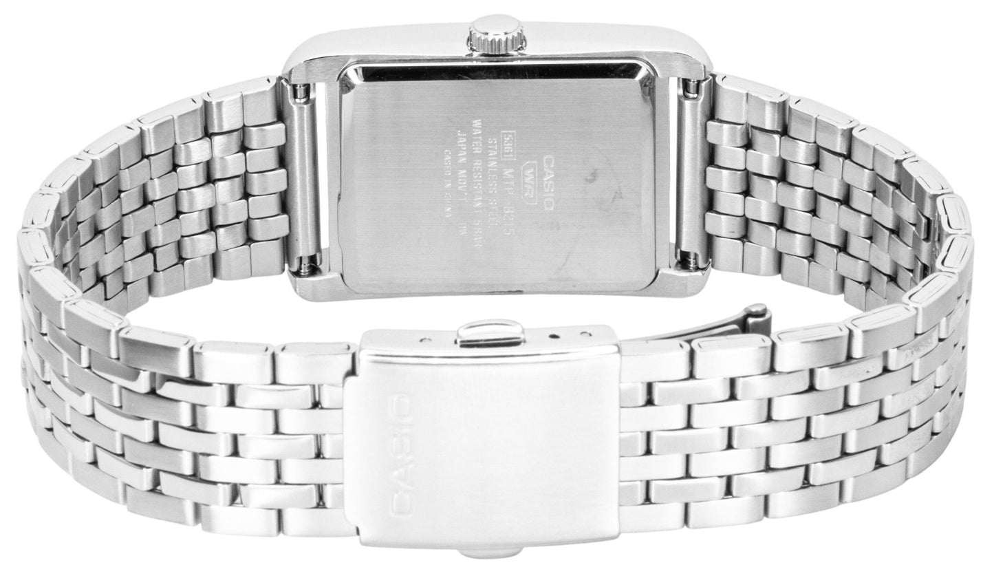 Casio Analog Edelstahl Silberfarbenes Zifferblatt Quarz MTP-B215D-7AV Herrenuhr