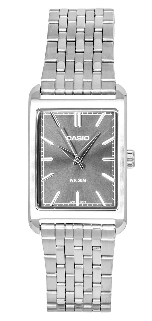 Casio Analog Edelstahl Graues Zifferblatt Quarz MTP-B215D-8AV Herrenuhr