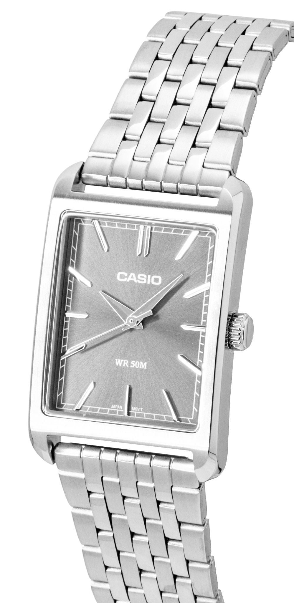 Casio Analog Edelstahl Graues Zifferblatt Quarz MTP-B215D-8AV Herrenuhr