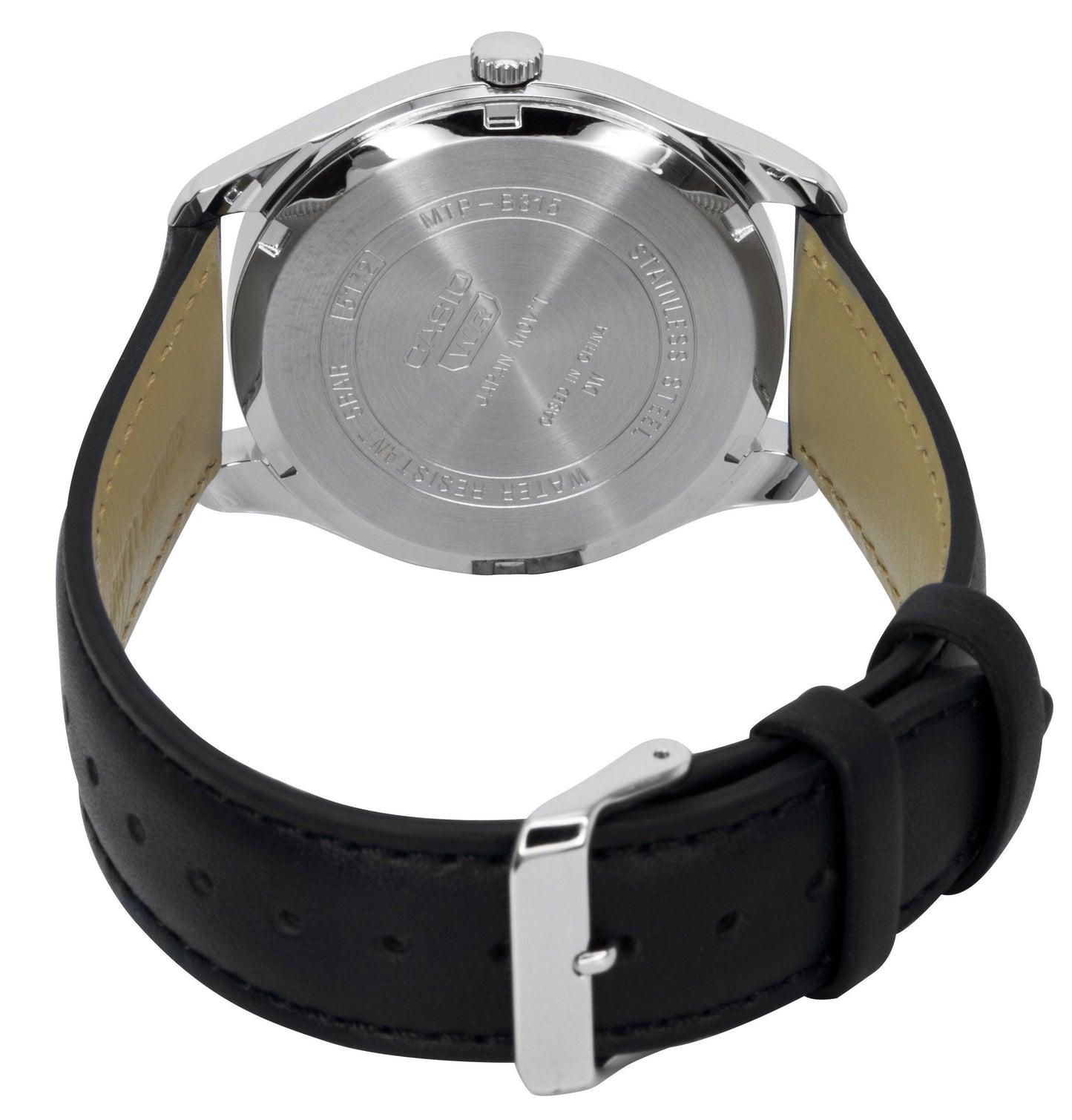 Casio Analog Lederarmband Blaues Zifferblatt Quarz MTP-B315L-2AV Herrenuhr