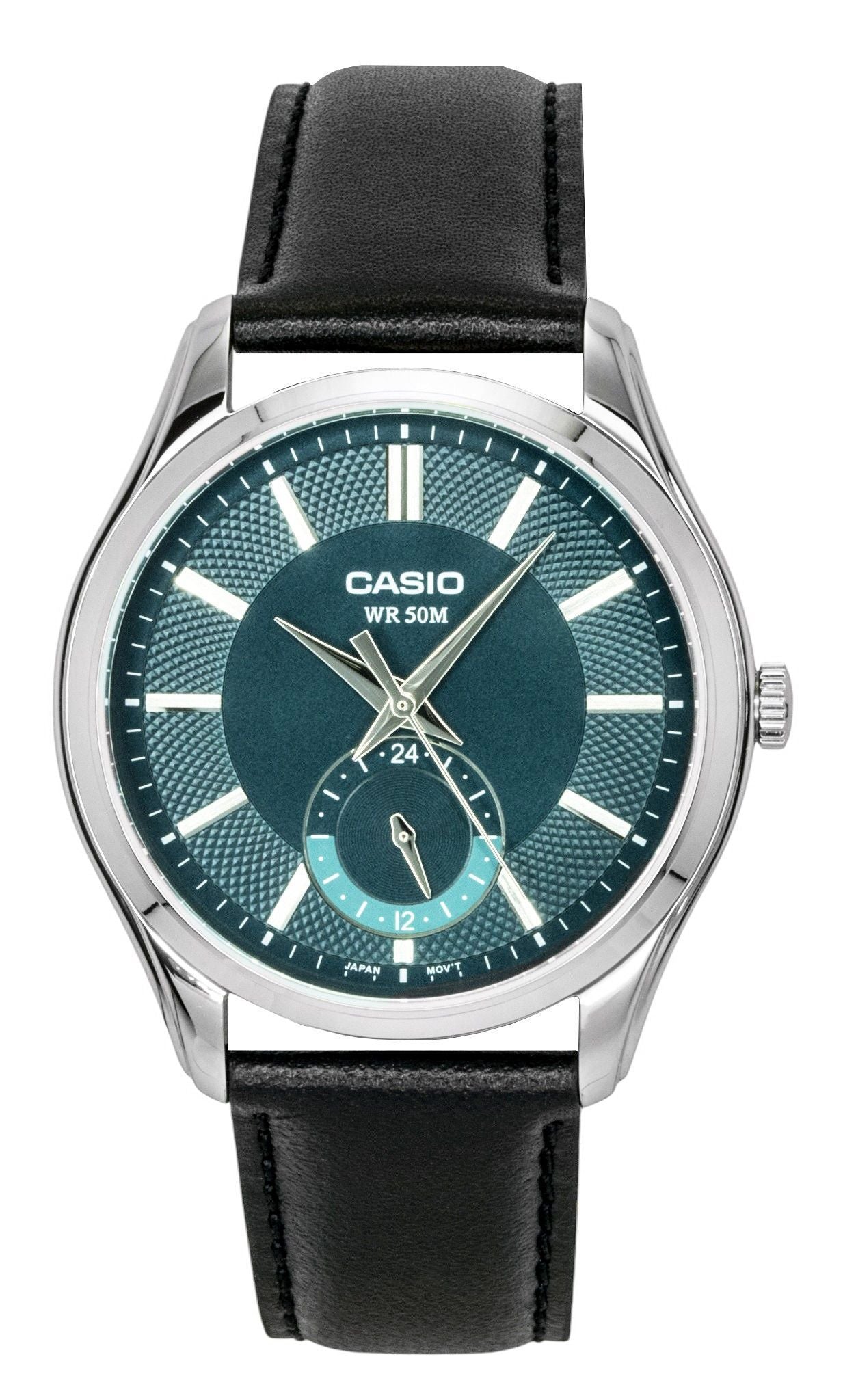 Casio Analog Lederarmband Gr?nes Zifferblatt Quarz MTP-B315L-3AV Herrenuhr