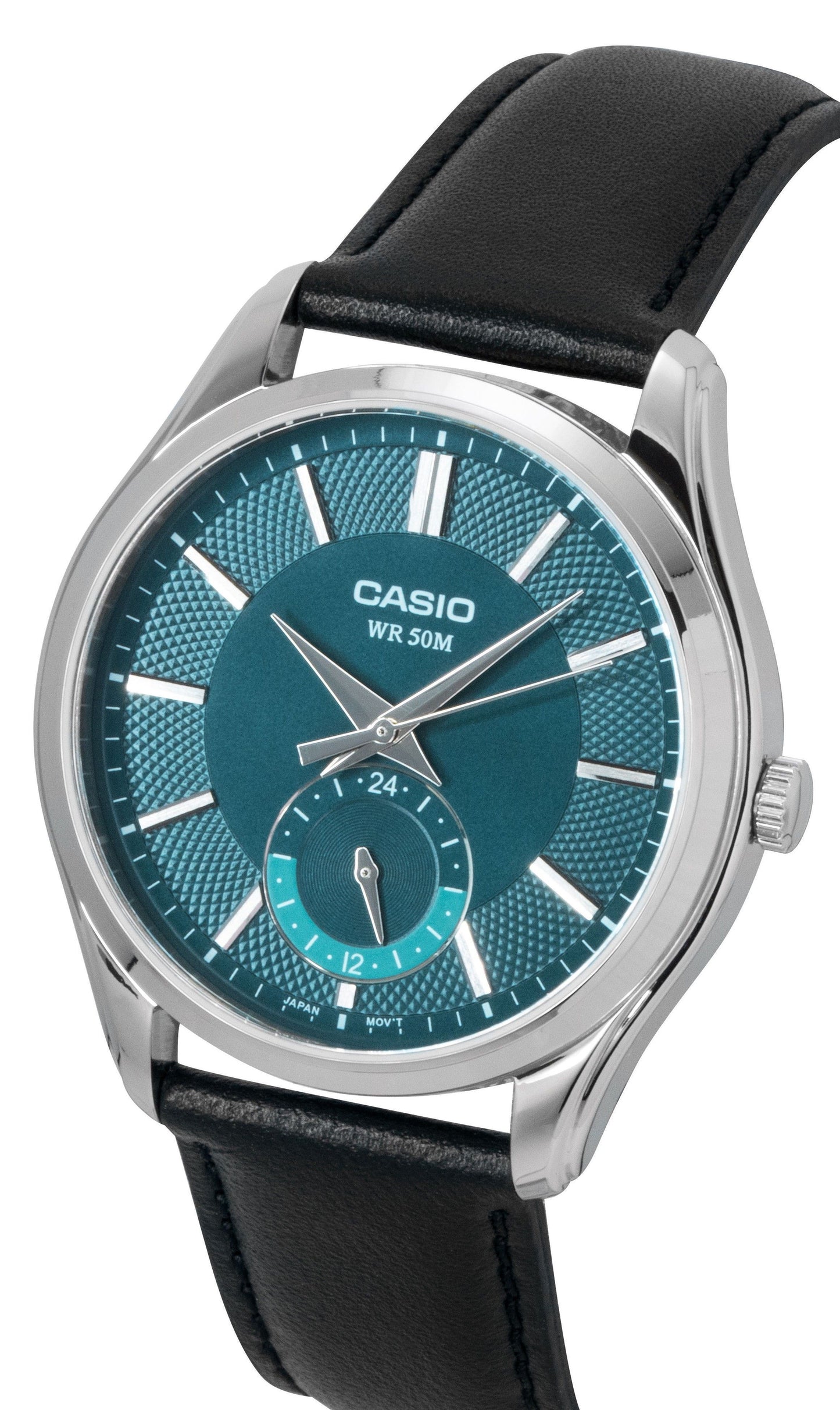 Casio Analog Lederarmband Gr?nes Zifferblatt Quarz MTP-B315L-3AV Herrenuhr