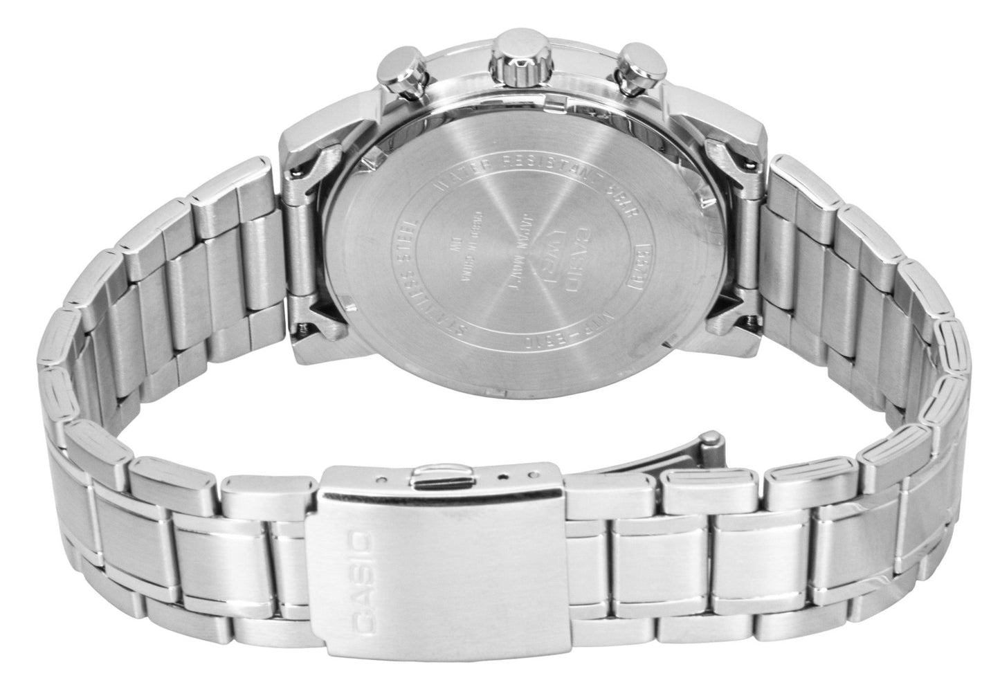 Casio Analog Chronograph Edelstahl Blaues Zifferblatt Quarz MTP-E510D-2A2V Herrenuhr