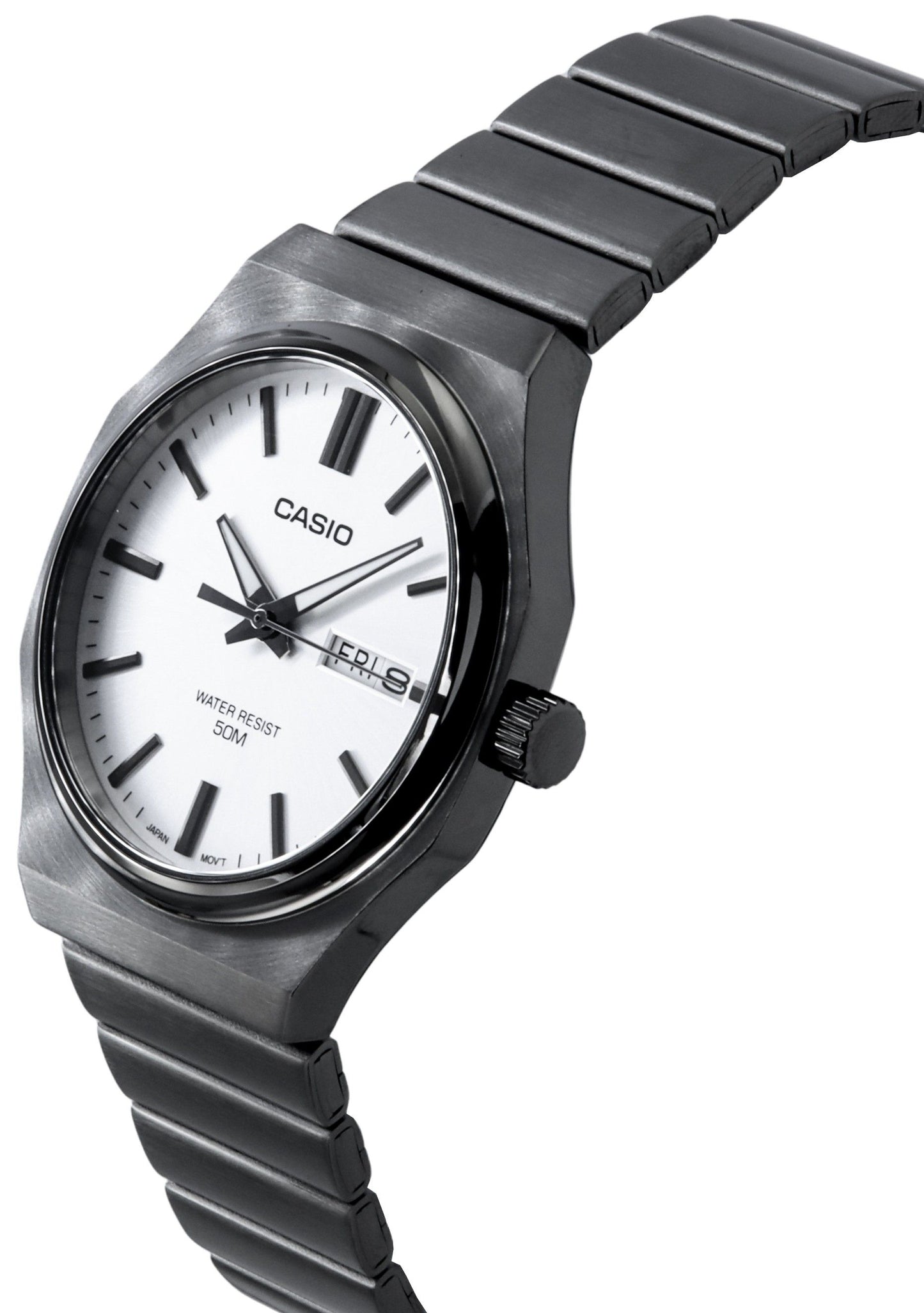 Casio Standard Analog Edelstahl Silberfarbenes Zifferblatt Quarz MTP-E735B-7AV Herrenuhr