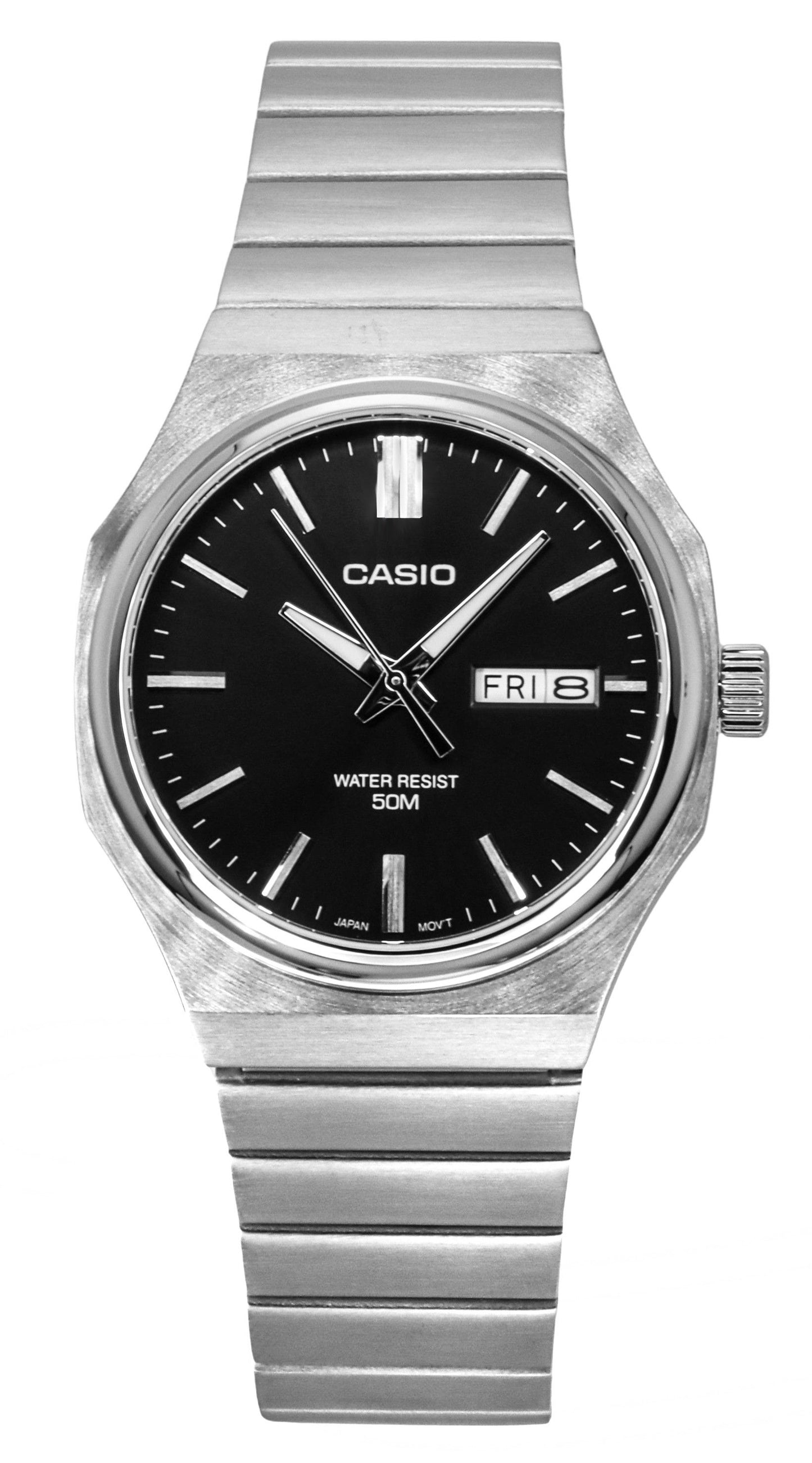 Casio Standard Analog Edelstahl Schwarzes Zifferblatt Quarz MTP-E735D-1AV Herrenuhr