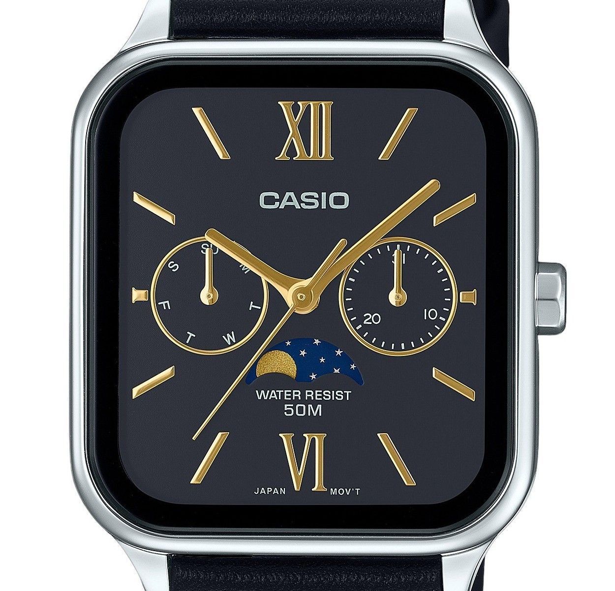 Casio Standard Analog Lederarmband Schwarzes Zifferblatt Quarz MTP-M305L-1A2V Herrenuhr