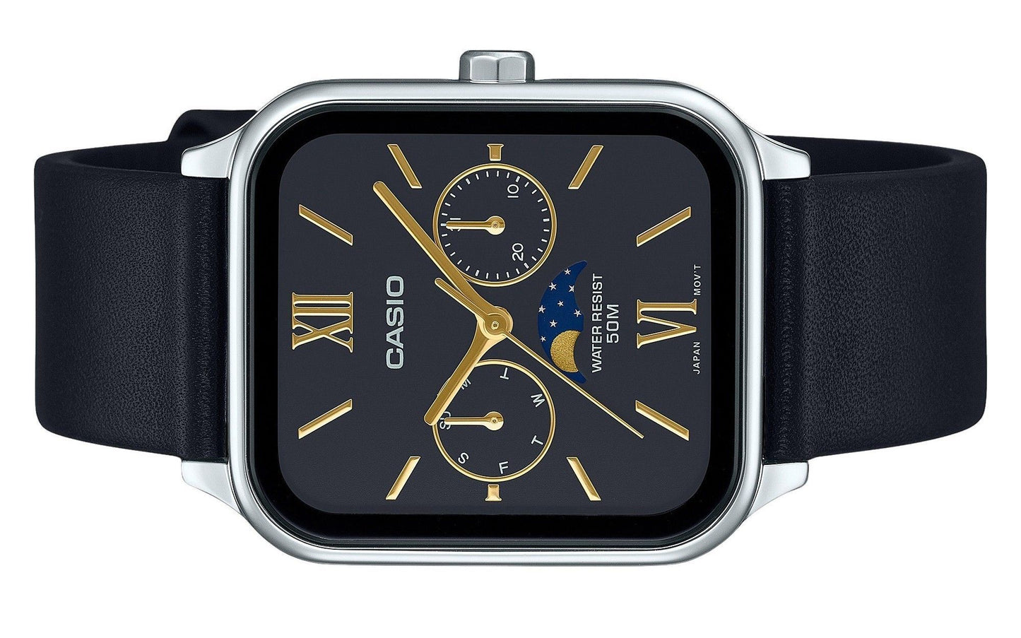 Casio Standard Analog Lederarmband Schwarzes Zifferblatt Quarz MTP-M305L-1A2V Herrenuhr