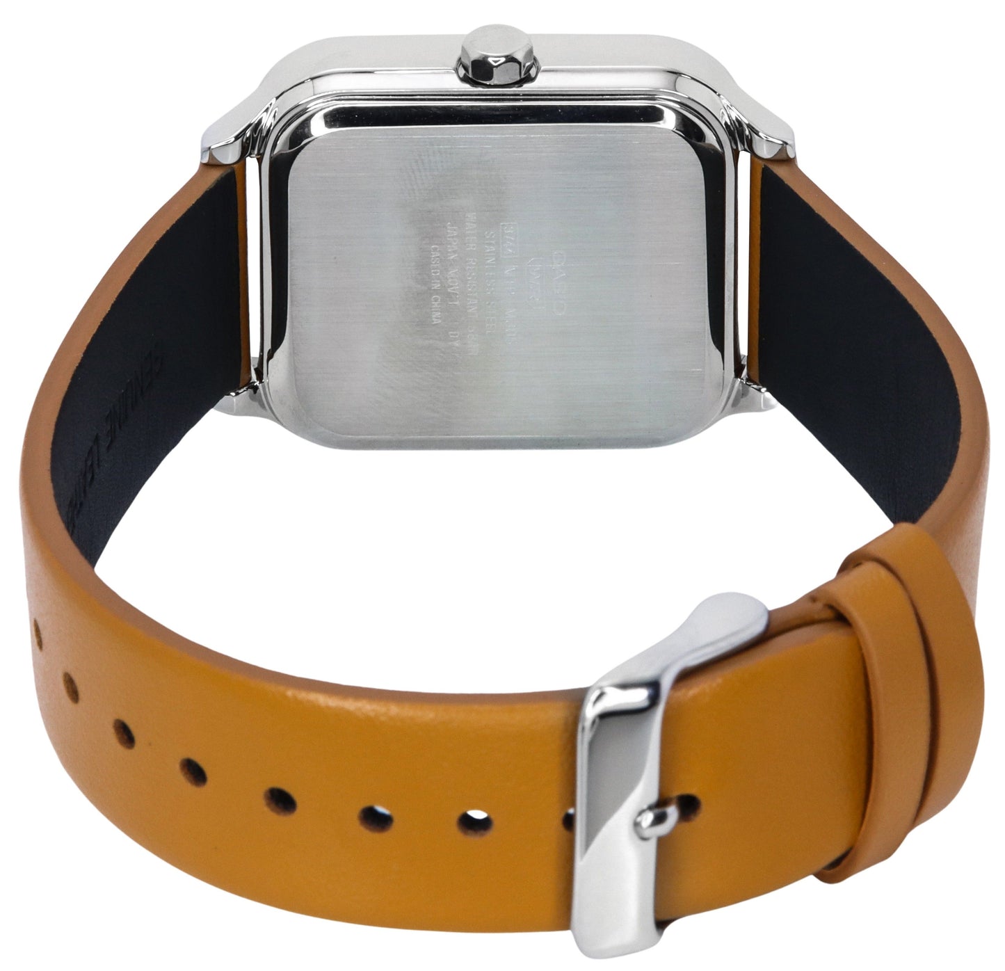Casio Standard Analog Moon Phase Lederarmband Schwarzes Zifferblatt Quarz MTP-M305L-1A Herrenuhr