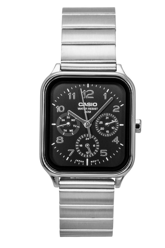 Casio Standard Analog Edelstahl Schwarzes Zifferblatt Quarz MTP-M306D-1AV Herrenuhr