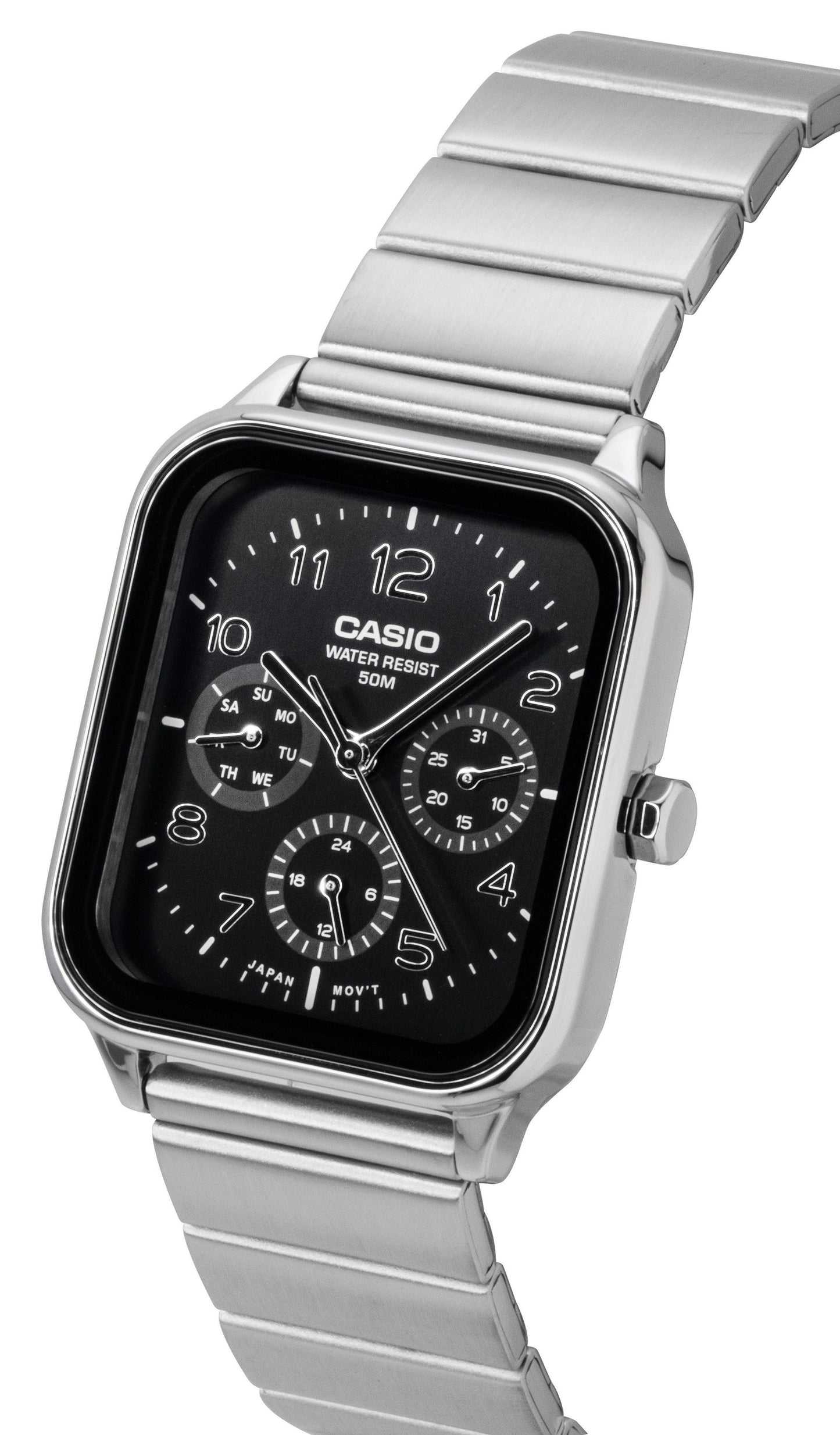 Casio Standard Analog Edelstahl Schwarzes Zifferblatt Quarz MTP-M306D-1AV Herrenuhr