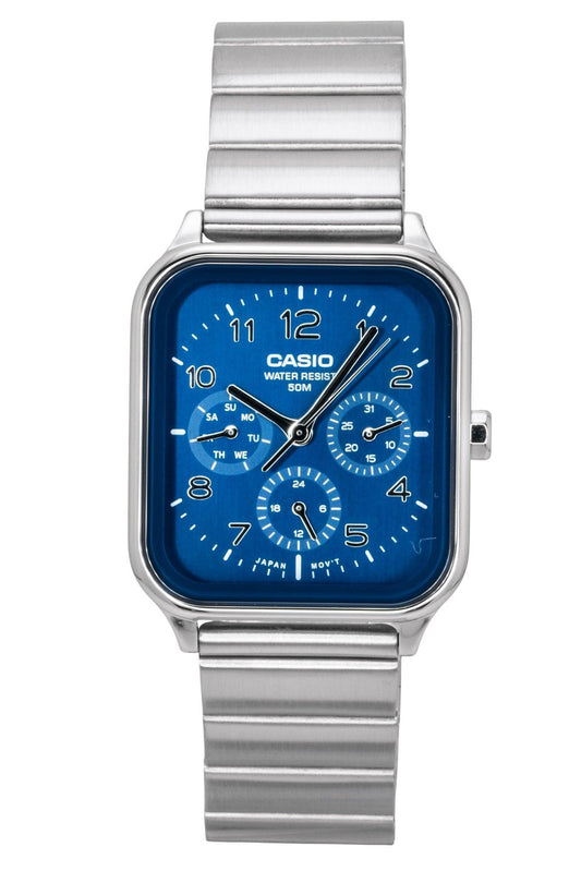 Casio Standard Analog Edelstahl Blaues Zifferblatt Quarz MTP-M306D-2AV Herrenuhr