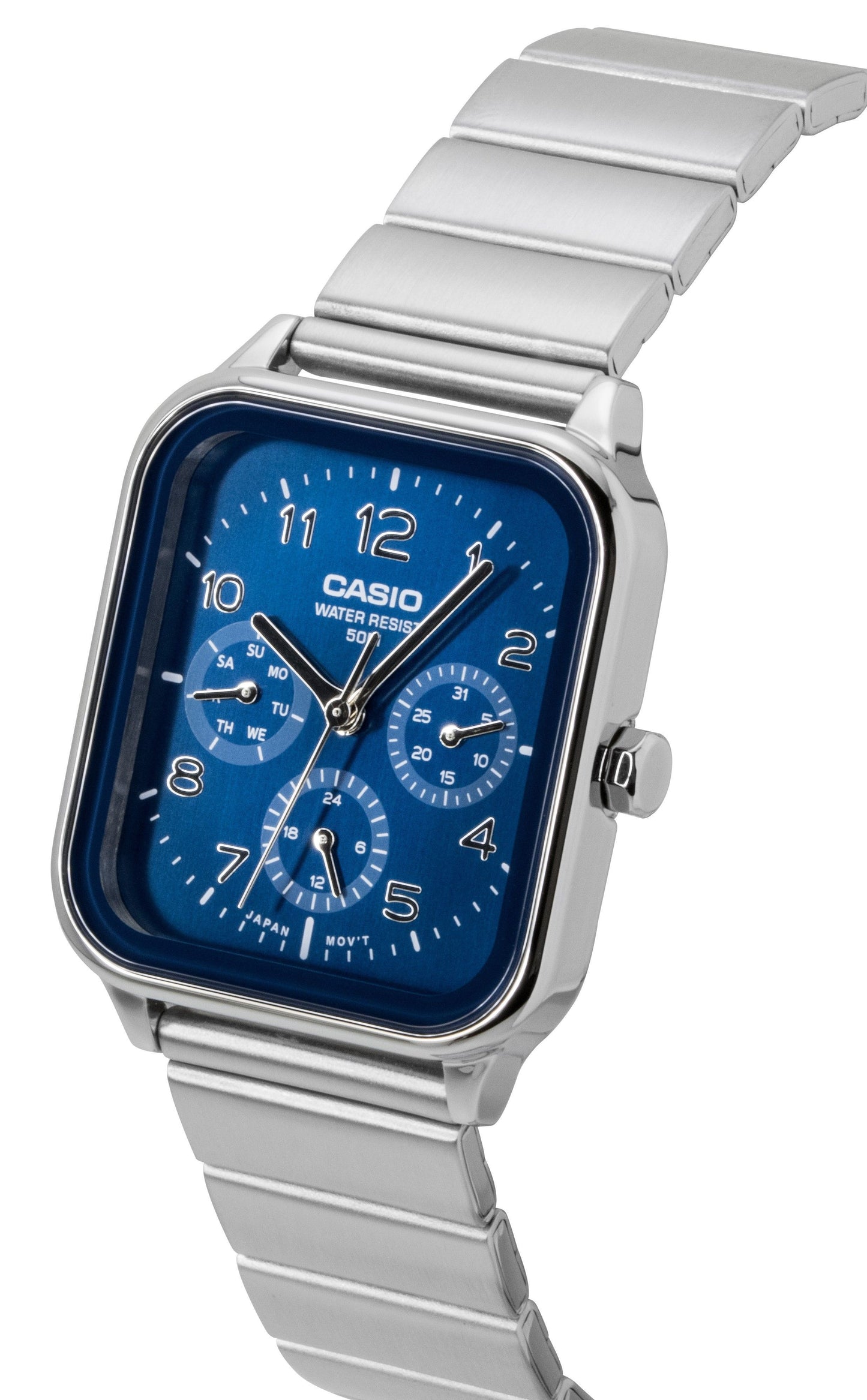 Casio Standard Analog Edelstahl Blaues Zifferblatt Quarz MTP-M306D-2AV Herrenuhr