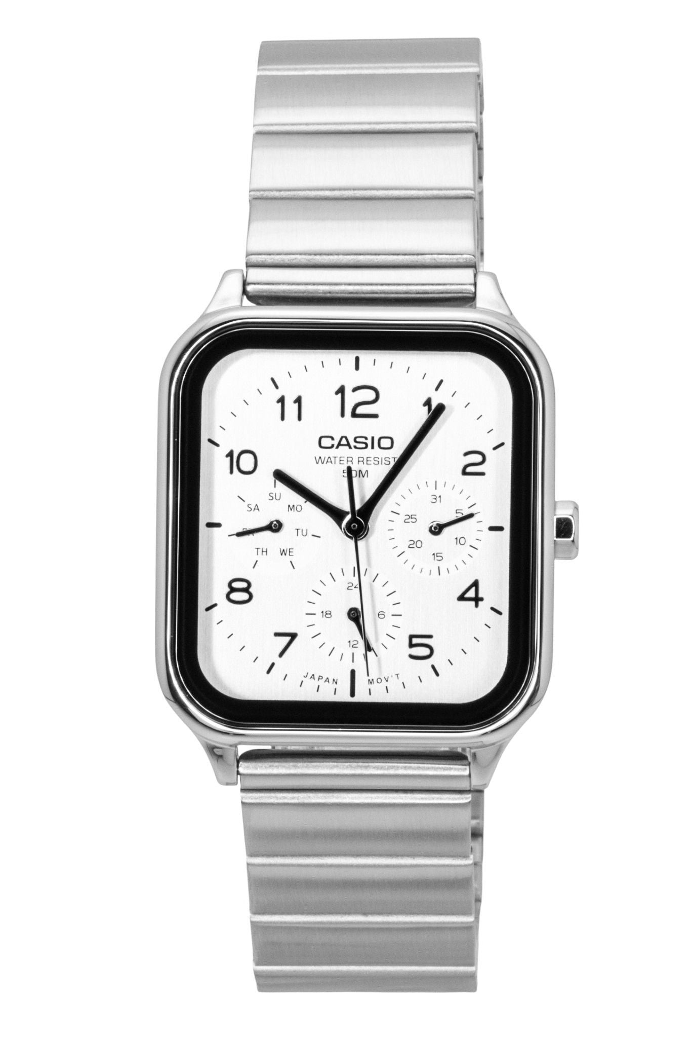 Casio Standard Analog Edelstahl White Dial Quarz MTP-M306D-7AV Herrenuhr