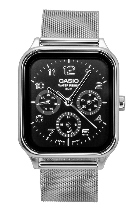 Casio Standard Analog Edelstahl Schwarzes Zifferblatt Quarz MTP-M306M-1AV Herrenuhr