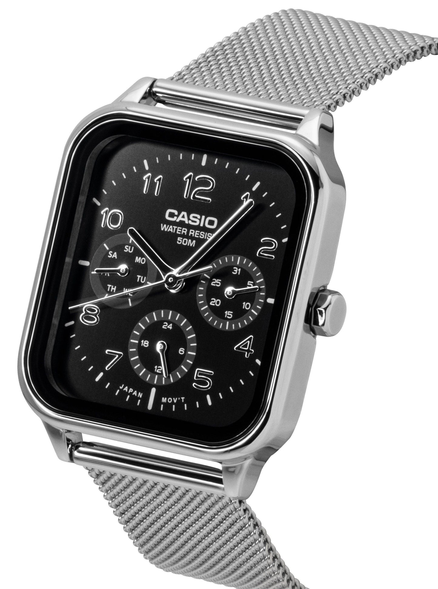 Casio Standard Analog Edelstahl Schwarzes Zifferblatt Quarz MTP-M306M-1AV Herrenuhr
