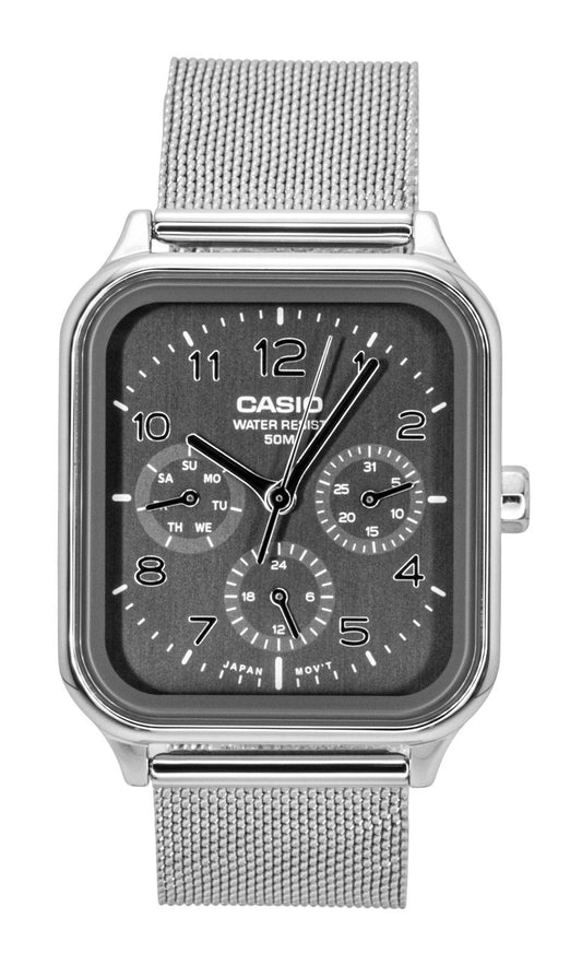 Casio Standard Analog Edelstahl Graues Zifferblatt Quarz MTP-M306M-8AV Herrenuhr