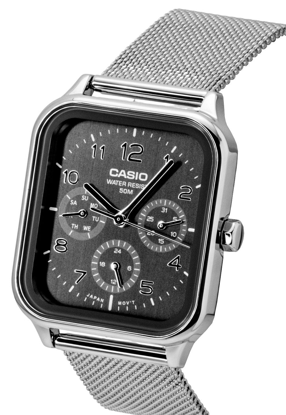 Casio Standard Analog Edelstahl Graues Zifferblatt Quarz MTP-M306M-8AV Herrenuhr