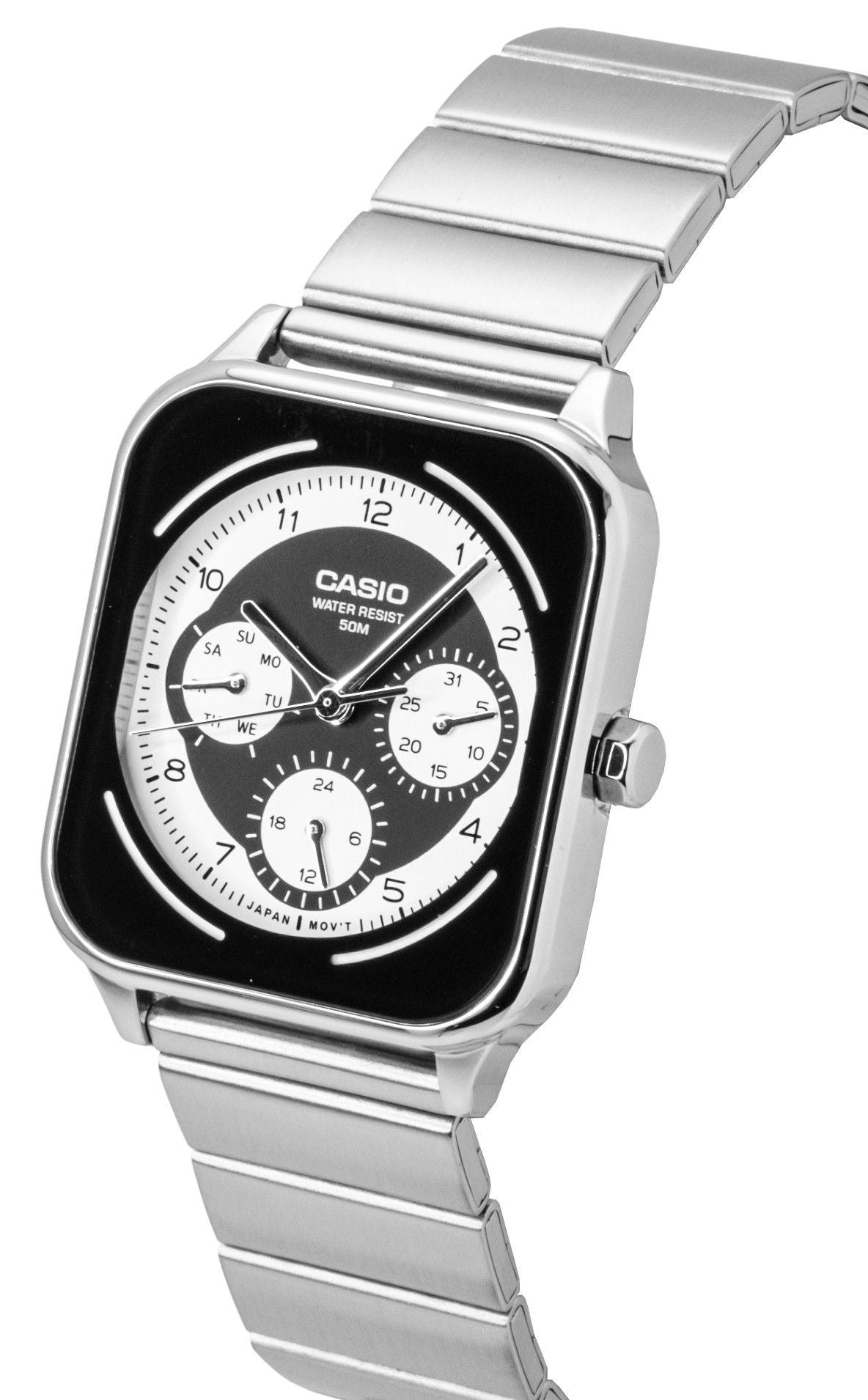 Casio Standard Analog Edelstahl Black And White Dial Quarz MTP-M307D-1BV Herrenuhr