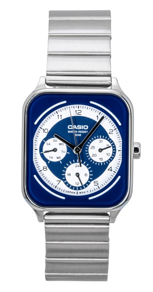 Casio Standard Analog Edelstahl Blue And White Dial Quarz MTP-M307D-2BV Herrenuhr