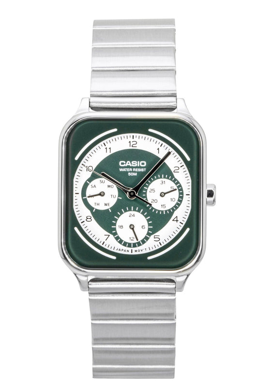 Casio Standard Analog Edelstahl Green And White Dial Quarz MTP-M307D-3BV Herrenuhr