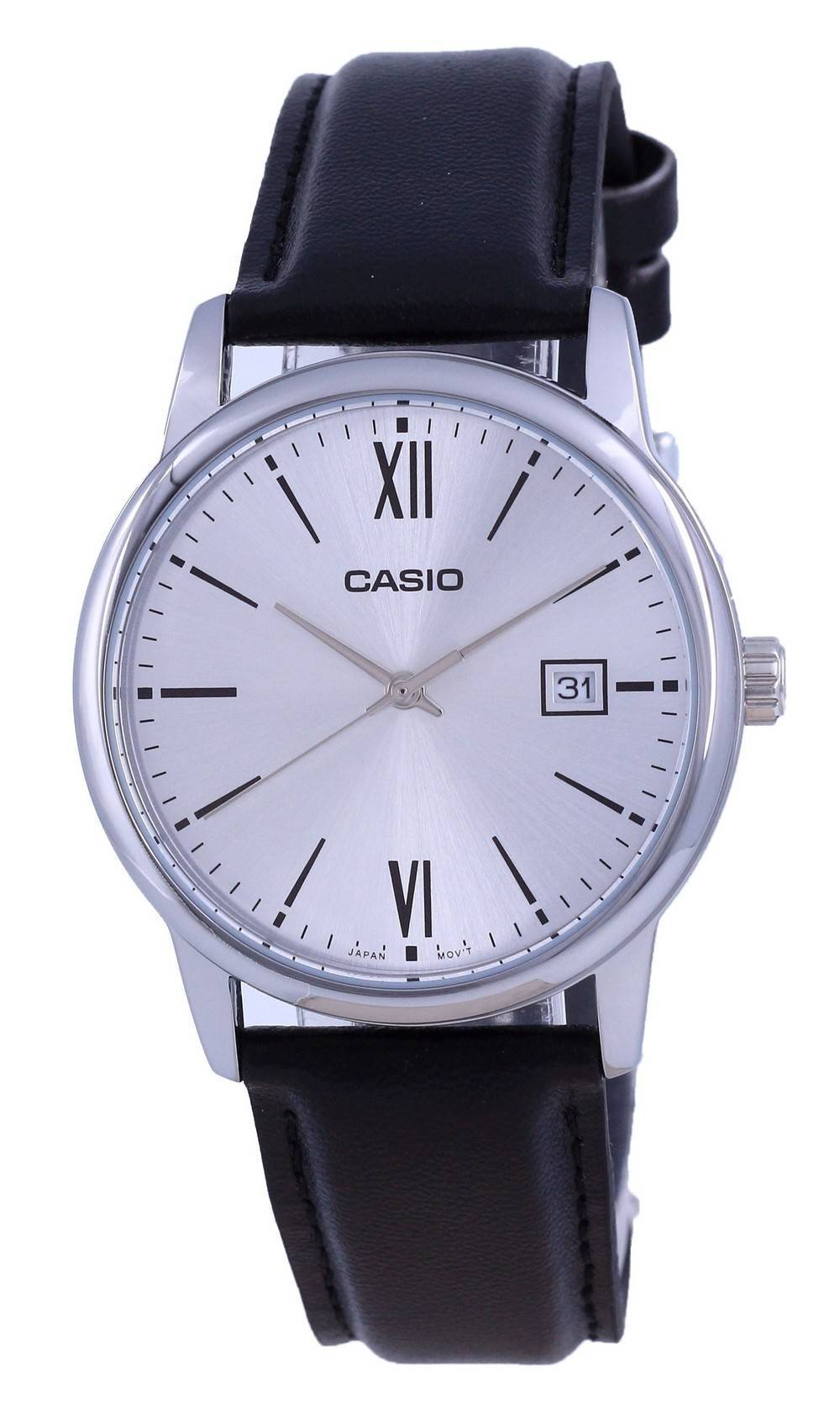 Casio Silberfarbenes Zifferblatt Edelstahl Analog Quarz MTP-V002L-7B3 MTPV002L-7 Herrenuhr