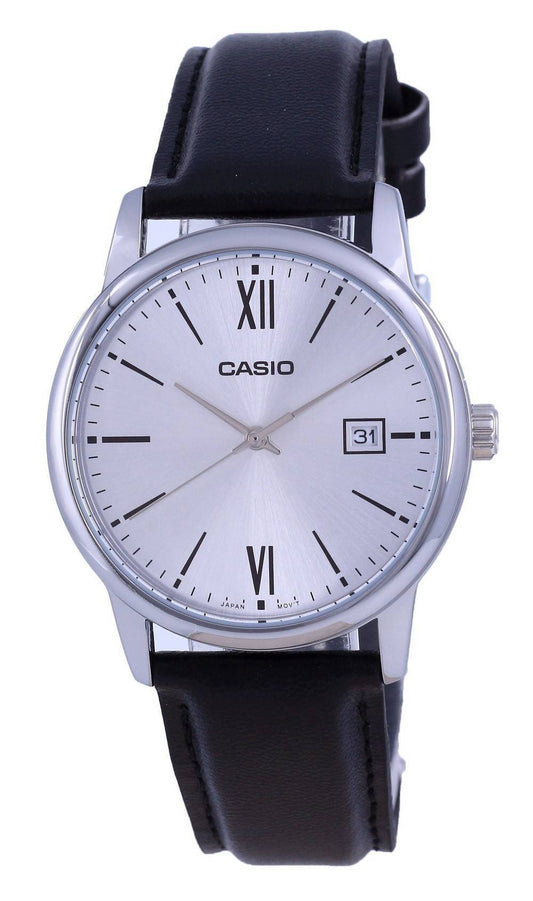 Casio Silberfarbenes Zifferblatt Edelstahl Analog Quarz MTP-V002L-7B3 MTPV002L-7 Herrenuhr