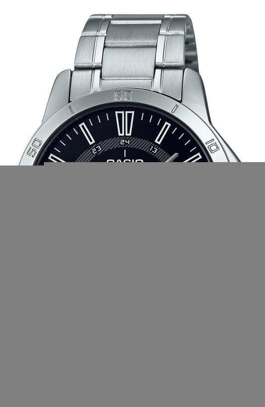 Casio Standard Analog Edelstahl Schwarzes Zifferblatt Quarz MTP-V004D-1C Herrenuhr