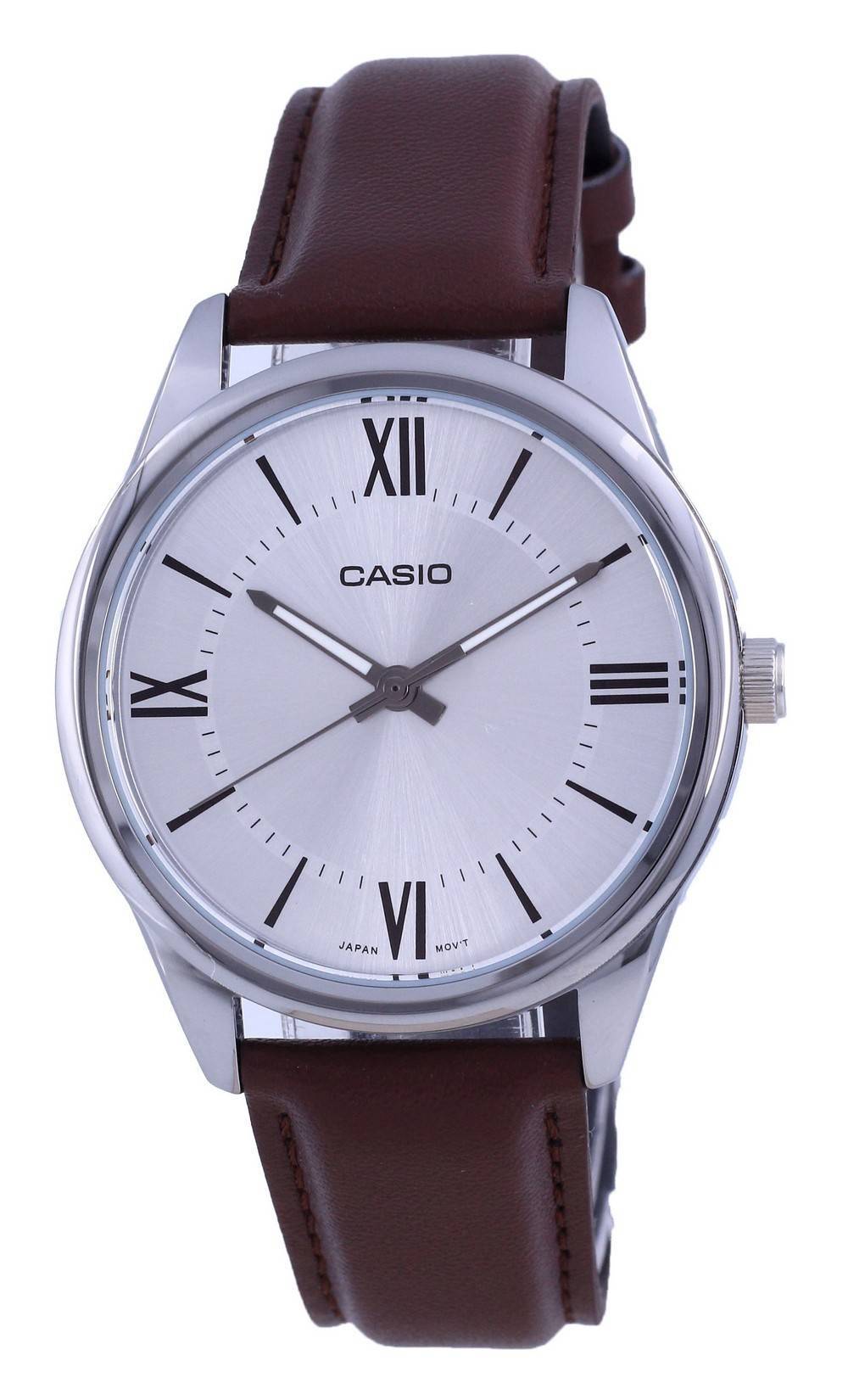 Casio Silberfarbenes Zifferblatt Edelstahl Analog Quarz MTP-V005L-7B5 MTPV005L-7 Herrenuhr