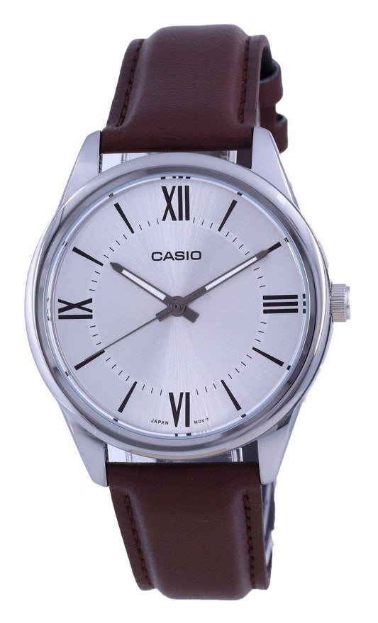 Casio Silberfarbenes Zifferblatt Edelstahl Analog Quarz MTP-V005L-7B5 MTPV005L-7 Herrenuhr