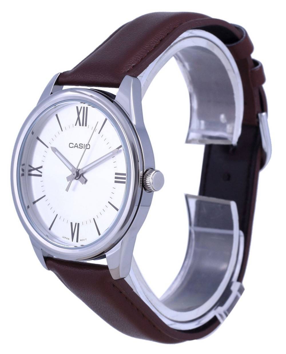 Casio Silberfarbenes Zifferblatt Edelstahl Analog Quarz MTP-V005L-7B5 MTPV005L-7 Herrenuhr