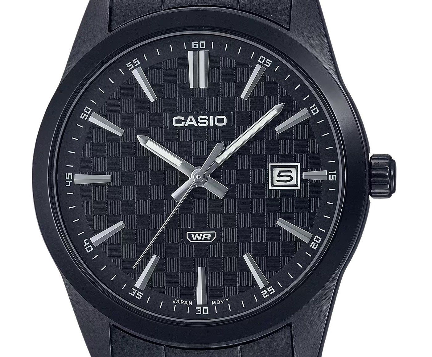 Casio Standard Analog Black Ion Plated Edelstahl Schwarzes Zifferblatt Quarz MTP-VD03B-1A Herrenuhr
