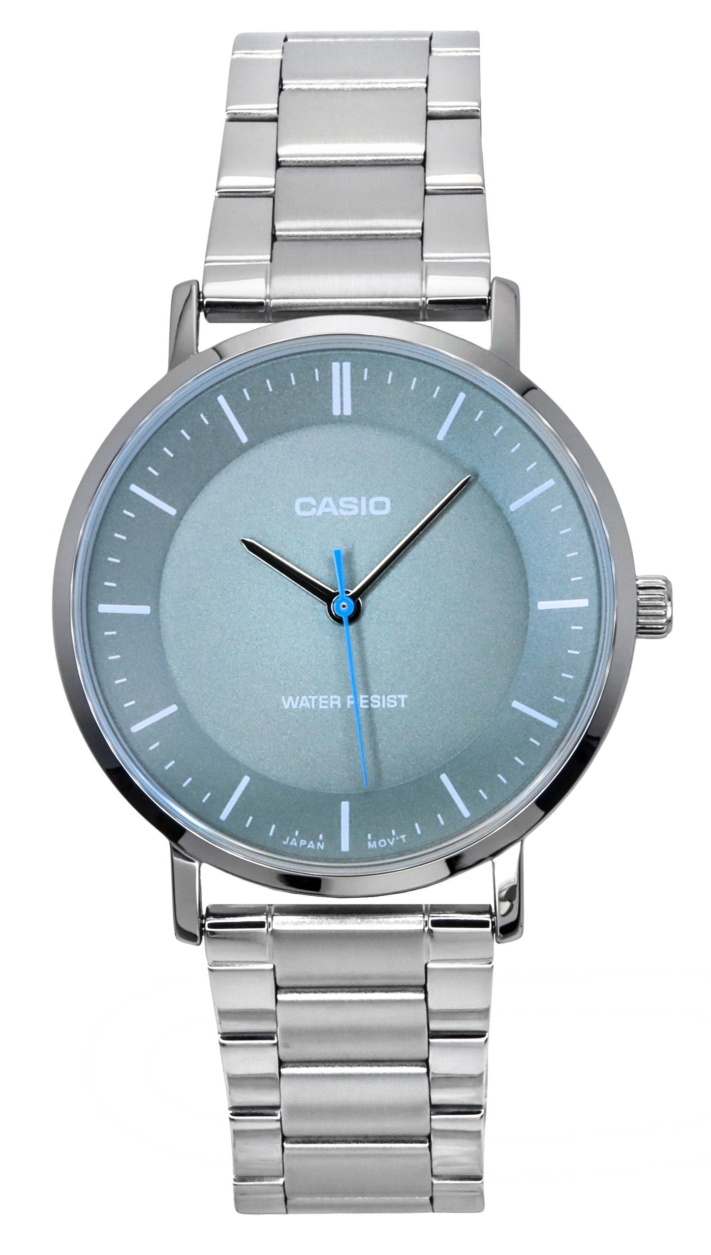 Casio Standard Analog Edelstahl Graues Zifferblatt Quarz MTP-VT04D-8E Herrenuhr