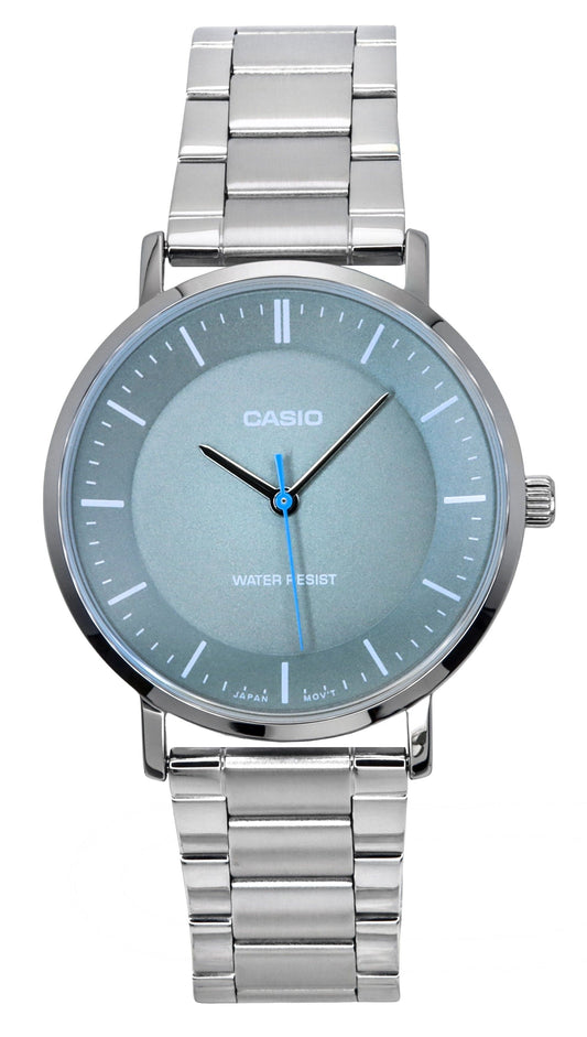 Casio Standard Analog Edelstahl Graues Zifferblatt Quarz MTP-VT04D-8E Herrenuhr