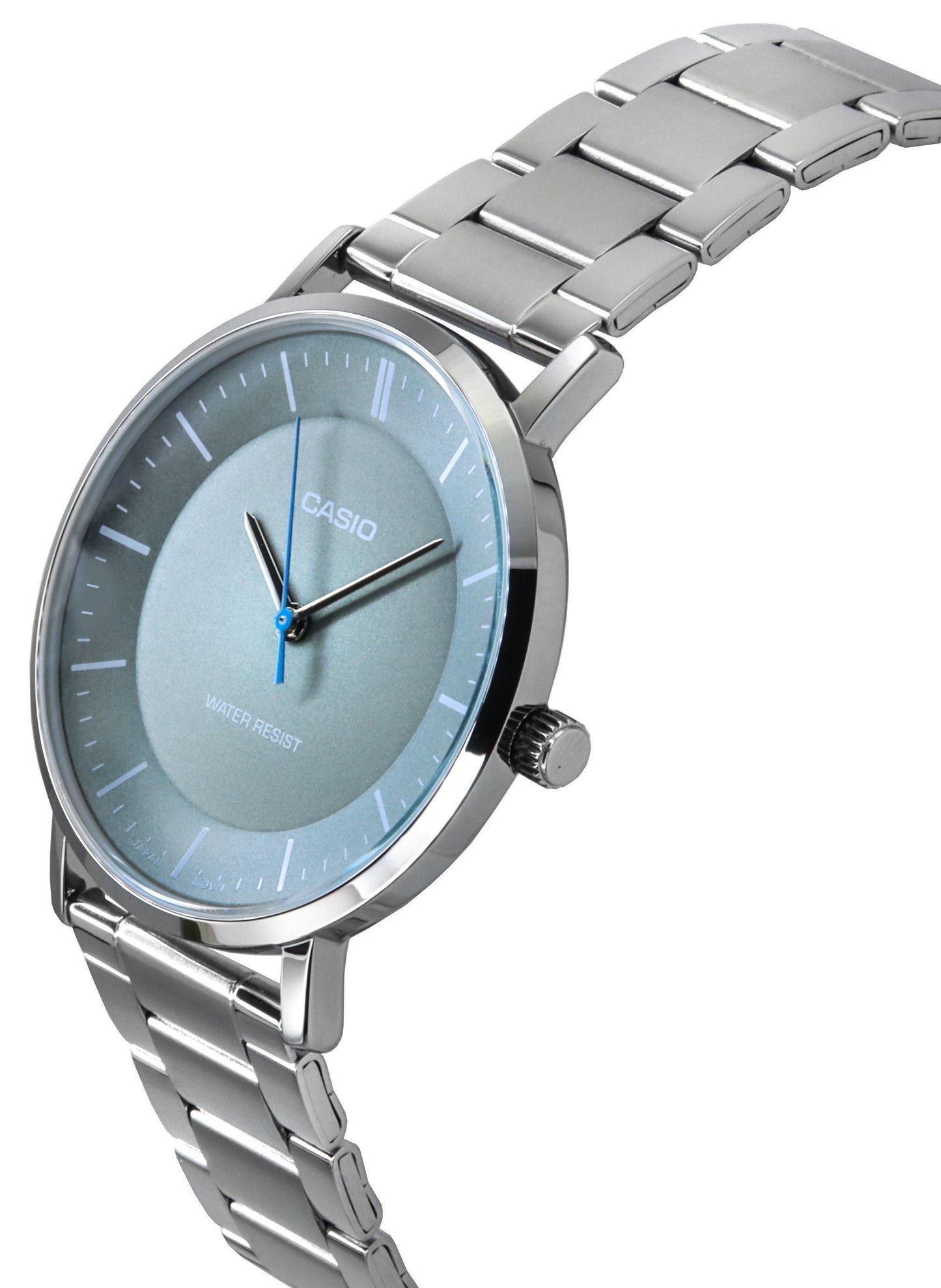 Casio Standard Analog Edelstahl Graues Zifferblatt Quarz MTP-VT04D-8E Herrenuhr