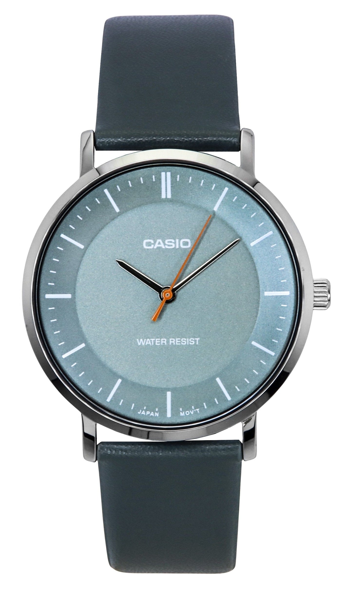 Casio Standard Analog Lederarmband Graues Zifferblatt Quarz MTP-VT04L-8E Herrenuhr
