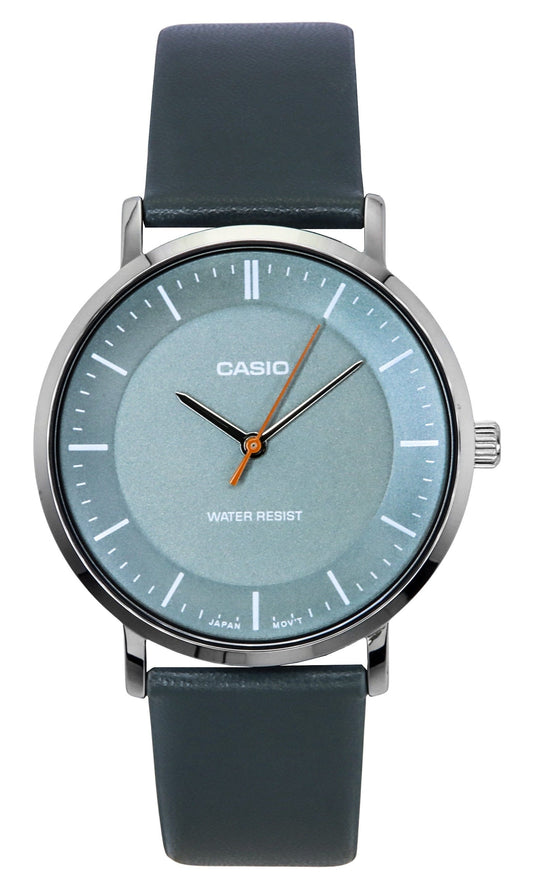 Casio Standard Analog Lederarmband Graues Zifferblatt Quarz MTP-VT04L-8E Herrenuhr