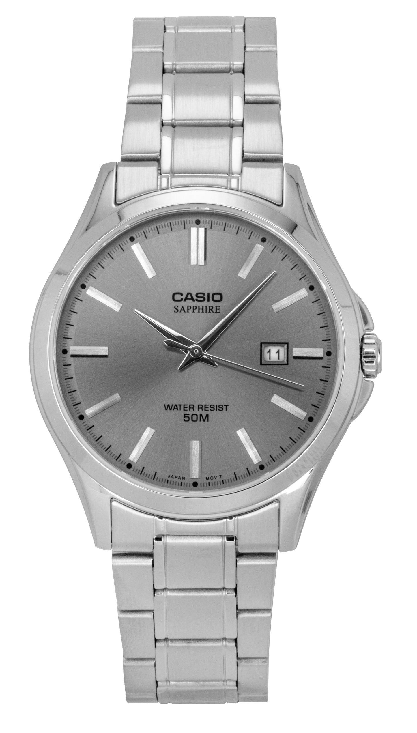 Casio Standard Analog Edelstahl Graues Zifferblatt Quarz MTS-115D-8AV Herrenuhr