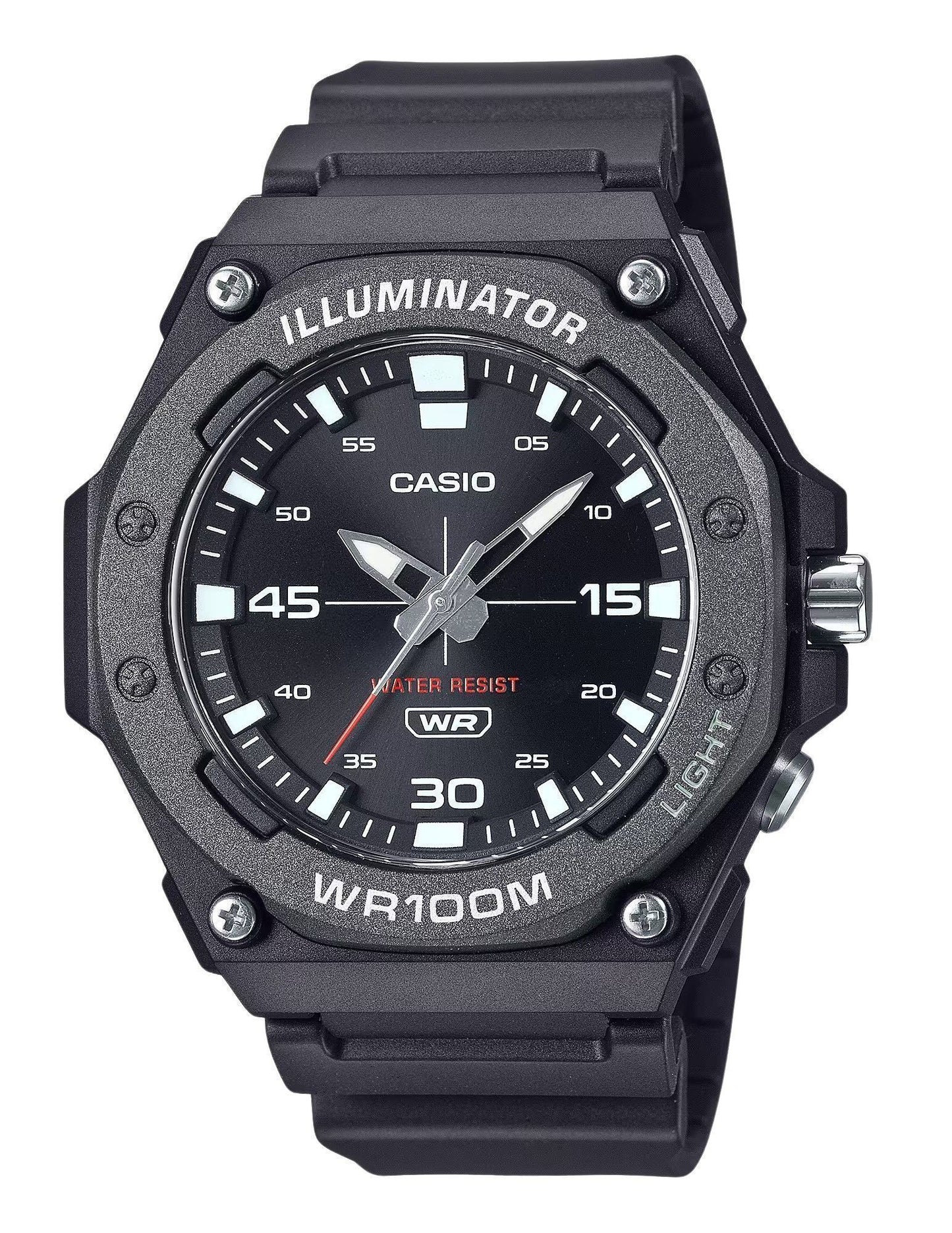 Casio Standard Analog Resin Strap Schwarzes Zifferblatt Quarz MW-620H-1AV 100M Herrenuhr