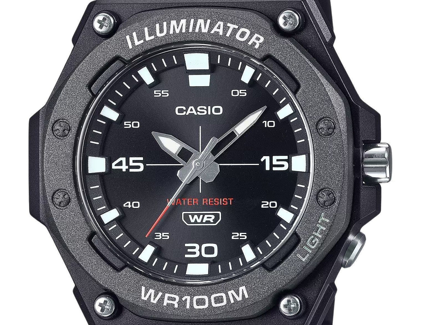 Casio Standard Analog Resin Strap Schwarzes Zifferblatt Quarz MW-620H-1AV 100M Herrenuhr