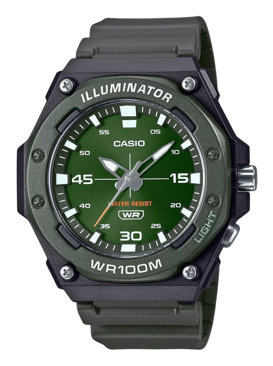 Casio Standard Analog Resin Strap Gr?nes Zifferblatt Quarz MW-620H-3AV 100M Herrenuhr