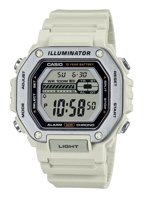 Casio Standard Digital White Resin Strap Quarz MWD-110H-8AV 100M Herrenuhr